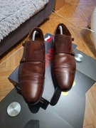 ZADORA - eleganckie brązowe skórzane półbuty wizytowe męskie