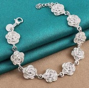 Bransoletka vintage różyczki srebro S925 5,23 g + pudełko