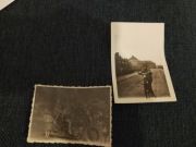 2 stare zdjęcia motyw prl motocykl i rower