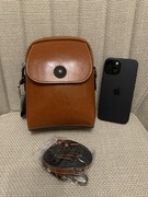 Nowa torebka listonoszka crossbody ze skóry naturalnej licowej camel ruda