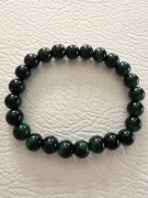 Bransoletka z koralików szklanych 8 mm – ciemnozielona klasyczna