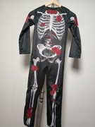Strój przebranie szkielet kościotrup z różami f&f r.7-8lat 