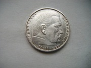 MONETA Niemcy - III Rzesza - 2 Marki 1938 r. HINDENBURG  - Srebro