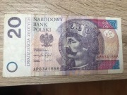 Banknot 20zł seria bestii trzy 666 2016r.