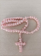 Różaniec łososiowy ze sznurka satynowego - oryginalny prezent dla każdego