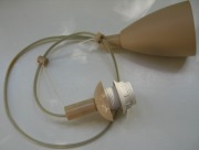 Zwis E27 ze zwijaczem na lince max. 118 cm beżowy do klosza lub abażura