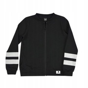 Bluza rozpinana z białymi paskami na rękawach z kieszeniami czarna roz. 152