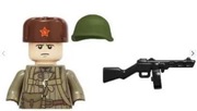 Figurka żołnierza rosyjskiego + pepesza WW2 kompatybilne z Lego, Cobi