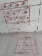 ZESTAW MIEDZIANY/RÓŻOWE ZŁOTO: ORGANIZER + KUWETA NA DOKUMENTY+ KULE LED