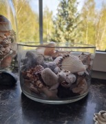 Szklana dekoracja na suszone kwiaty lub kompozycję  muszli-wys.14cm