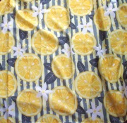 szaro żółty obrus, cytryny obrus 110x160 boho styl