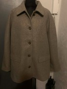 H&M płaszcz kurtka trencz flausz oversize brązowy taupe duży