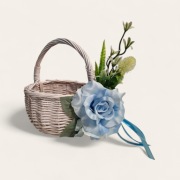 Koszyczek Wielkanocny, dekoracyjny, z kwiatami