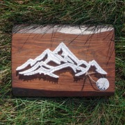 Góry Obraz String Art Rękodzieło 30x20cm 