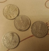 Moneta 1 grosz PRL 4 szt.