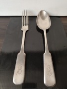 Zestaw sztućców Serwingowych Łyżka widelec K.Kiendzierski Warszawa Duże 