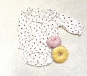 Body H&M 56 białe w czerwone kwiaty bawełna dla noworodka newborn