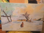 Obraz olejny Jan Kazimierz Olpiński "Zima"