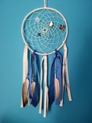 Szaro-niebieski łapacz snów z kotkiem