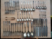 Sztućce przedwojenne Norblin, Fraget i inne 57 szt
