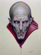 Nosferatu, rysunek kredkami, A4, oryginał
