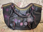 Torba Desigual czarna z elementami róż, żółty, w kwiaty