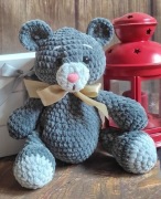 Szary mis Amigurumi handmade szydełko 