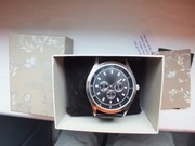 zegarek męski na rękę metal, średnica 43mm NOWY pasek 25cm pudełko