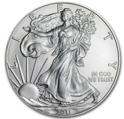 Moneta 1 Dolar Amerykański Orzeł 1 uncja Srebra 2011 + Certyfikat autent