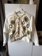 Nowa kurtka typu bomberka biała - styl Versace - głowa meduzy