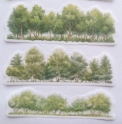 naklejki podłużne 20szt drzewa las zieleń scrapbooking