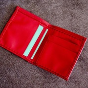 Portfel Skórzany Czerwony Handmade Eco Recykling