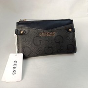 Portfel GUESS Damski Czarno-Szary z Logo GUESS Nowy z Metką 11x20 cm