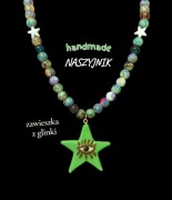 Naszyjnik z gwiazdką i koralikami, biżuteria handmade alternative