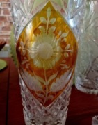 Wazon palony grawerowany kryształowy 