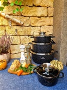 zestaw garnków marmurkowych KlönBerg KB-3922- 8 ELEMENTÓW czarne lub szare