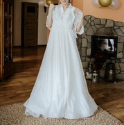 Brokatowa suknia ślubna