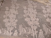 Firana na taśmie do żabek, łabędzie, sz. 287 cm, dł. 238 cm z ołowianką 