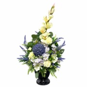 Kompozycja nagrobna do wazonu grób cmentarz krem fiolet