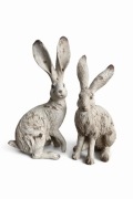 Zające króliki wielkanocne figurki 2 szt. zestaw