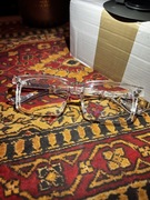 Oprawki grube przezroczyste z srebrnymi elementami w stylu Chrome Hearts