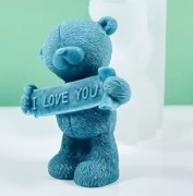 Miś "Kocham Cię" Walentynki forma silikonowa 9.7*7 do Wosku robienie Świec 