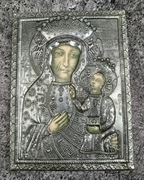 Piękna stara metalowa ikona. Oryginał 