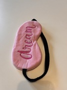 PLUSZOWA Opaska do spania RÓŻOWA Napis DREAM