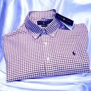 Polo Ralph Lauren  koszula L Easy Care Japan Sel. burgundy check PRL susu
