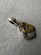 Charms  Zawieszka podwójne serce love luck kamienie | S925