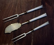 WMF - posrebrzane sztućce do sera i wędlin - struś 1880r - katalog