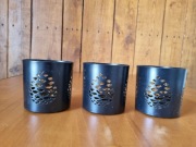 3 czarno złote świeczniki / lampiony IKEA