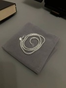 Elegancki srebrny łańcuszek 925 splot kostka 50cm idealny na prezent