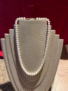 NASZYJNIK Z PEREŁ NATURALNYCH ZE ZŁOTYM ZAPIĘCIEM PR.585.Certyfikat,wycena.